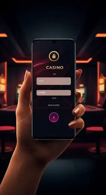 Roospin Casino login portal with secure credentials field and 2FA icon for account access
